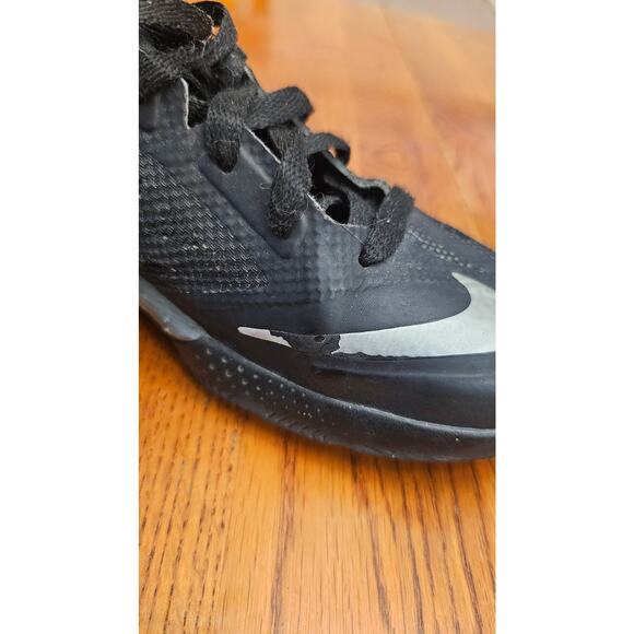 Nike Hyperfuse 2013 SZ 4.5Y Black Metallic Silver Dark Grey Pink 616603-002 GS - Picture 3 of 4